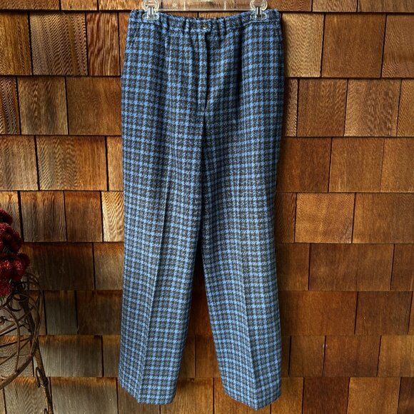 Vintage Pendleton Blue/Black 100% Virgin Wool Lined Pants in Women's 12 - Picture 5 of 11